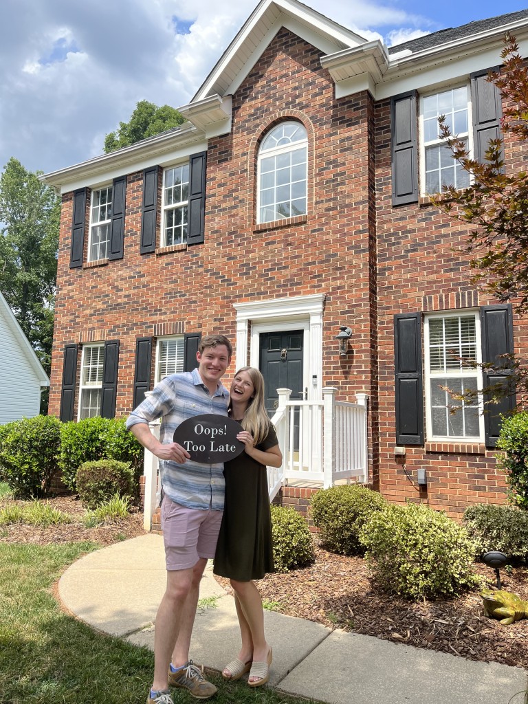 Here is a perfect example of a lovely newlywed couple that just bought their first home together. So many congratulations to you both! 